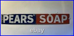 Vintage Enamel Tram Seat Pears Soap Advertising Sign