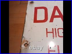 Vintage Enamel Warning Sign Danger High Voltage Southern Electricity Board Seb