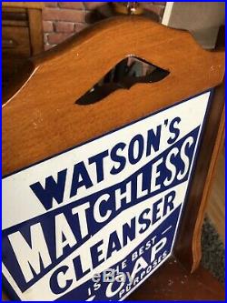 Vintage Enamel Watsons Matchless Cleanser Advertising Chair
