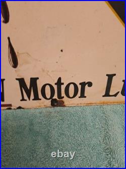 Vintage Enamel motor oil garage sign Shell Oil Can Sign 50cm X 33 Cm