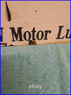 Vintage Enamel motor oil garage sign Shell Oil Can Sign 50cm X 33 Cm