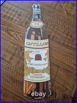 Vintage Enamel sign Castillon Brandy hanging sign original Vintage Enamel sign Castillon Brandy hanging sign original