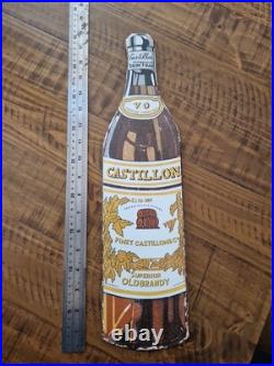 Vintage Enamel sign Castillon Brandy hanging sign original Vintage Enamel sign Castillon Brandy hanging sign original