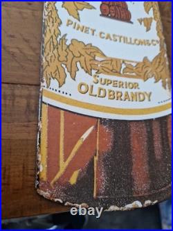 Vintage Enamel sign Castillon Brandy hanging sign original Vintage Enamel sign Castillon Brandy hanging sign original