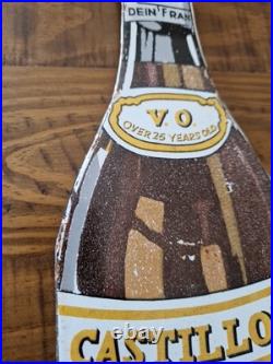 Vintage Enamel sign Castillon Brandy hanging sign original Vintage Enamel sign Castillon Brandy hanging sign original
