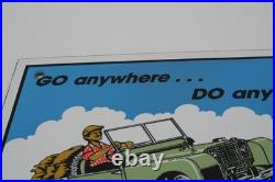 Vintage Enamelled Metal Land Rover Series 1 Sign Transportation Embossed Collect