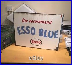 Vintage Esso Blue Double Sided Enamel Sign Barn Find Automobilia