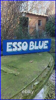 Vintage Esso Blue Tin Sign Castrol Shell Oil Duckhams Enamel Sign Automobilia