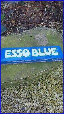 Vintage Esso Blue Tin Sign Castrol Shell Oil Duckhams Enamel Sign Automobilia