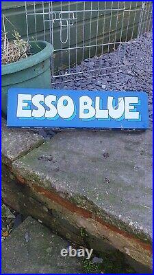 Vintage Esso Blue Tin Sign Castrol Shell Oil Duckhams Enamel Sign Automobilia