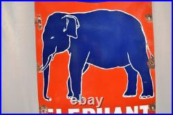 Vintage Esso Elephant Kerosene Enamel Sign 23x12 India Petrol Pump Oil BoardR21