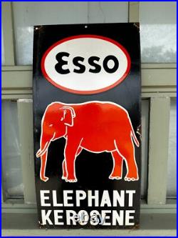 Vintage Esso Elephant Kerosene Enamel Sign Petrol Advertising 23x11 Vintage Esso Elephant Kerosene Enamel Sign Petrol Advertising 23x11
