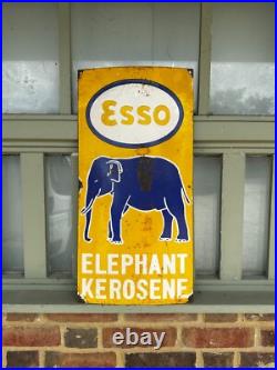 Vintage Esso Elephant Kerosene Enamel Sign Petrol Advertising 23x11 Vintage Esso Elephant Kerosene Enamel Sign Petrol Advertising 23x11