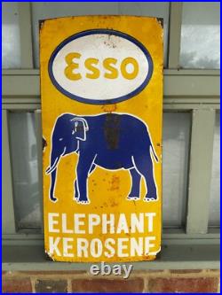 Vintage Esso Elephant Kerosene Enamel Sign Petrol Advertising 23x11 Vintage Esso Elephant Kerosene Enamel Sign Petrol Advertising 23x11