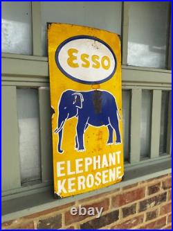 Vintage Esso Elephant Kerosene Enamel Sign Petrol Advertising 23x11 Vintage Esso Elephant Kerosene Enamel Sign Petrol Advertising 23x11