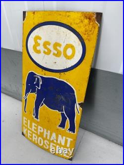 Vintage Esso Elephant Kerosene Enamel Sign Petrol Advertising 23x11 Vintage Esso Elephant Kerosene Enamel Sign Petrol Advertising 23x11