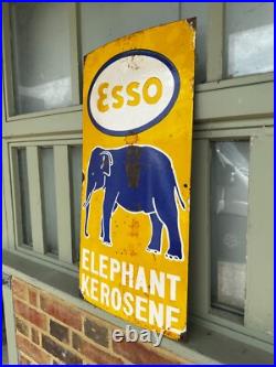 Vintage Esso Elephant Kerosene Enamel Sign Petrol Advertising 23x11 Vintage Esso Elephant Kerosene Enamel Sign Petrol Advertising 23x11