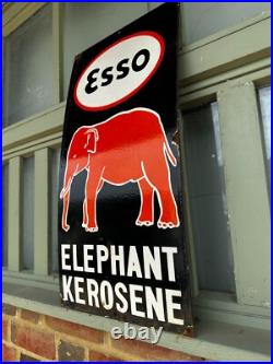 Vintage Esso Elephant Kerosene Enamel Sign Petrol Advertising 23x11 Vintage Esso Elephant Kerosene Enamel Sign Petrol Advertising 23x11