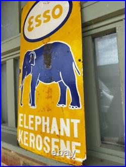 Vintage Esso Elephant Kerosene Enamel Sign Petrol Advertising 23x11 Vintage Esso Elephant Kerosene Enamel Sign Petrol Advertising 23x11