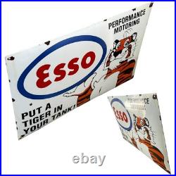 Vintage Esso Tiger Oil Enamel Advertising Sign Enamel Plaque Vintage Esso Tiger Oil Enamel Advertising Sign Enamel Plaque