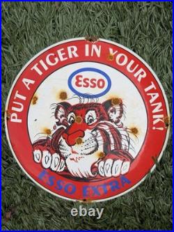 Vintage Esso put A Tiger In Ur Tank Enamel Sign
