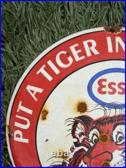 Vintage Esso put A Tiger In Ur Tank Enamel Sign
