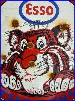 Vintage Esso put A Tiger In Ur Tank Enamel Sign