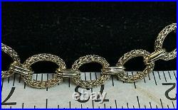 Vintage Estate 14k Gold Bracelet Designer Signed Ma Made In Italy Textured Ovals