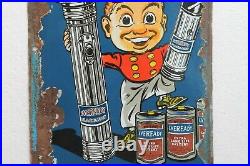 Vintage Eveready Torch & Batteries Advertising Porcelain Enamel Signboard NH3262