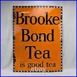 Vintage Extra Large Brooke Bond Tea Enamel Advertising Sign