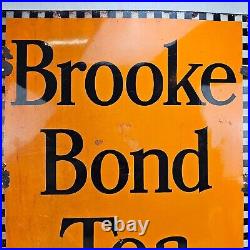 Vintage Extra Large Brooke Bond Tea Enamel Advertising Sign