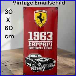 Vintage FERRARI 1963 Enamel Advertising Plaque Sign