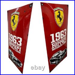 Vintage FERRARI 1963 Enamel Advertising Plaque Sign