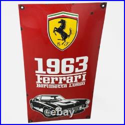Vintage FERRARI 1963 Enamel Advertising Plaque Sign