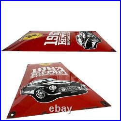 Vintage FERRARI 1963 Enamel Advertising Plaque Sign Vintage FERRARI 1963 Enamel Advertising Plaque Sign