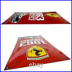 Vintage FERRARI 1963 Enamel Advertising Plaque Sign