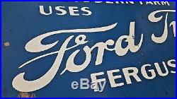 Vintage FORD TRACTOR FERGUSON SYSTEM Enameled Steel Advertising Sign c1940's