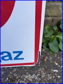 Vintage Fina FinaGaz Enamel Sign Oil