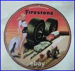 Vintage Firestone Tire and Rubber Company Vintage porcelain enamel sign