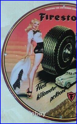 Vintage Firestone Tire and Rubber Company Vintage porcelain enamel sign