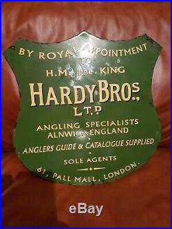 Vintage Fishing Hardy Bros Enamel Sign