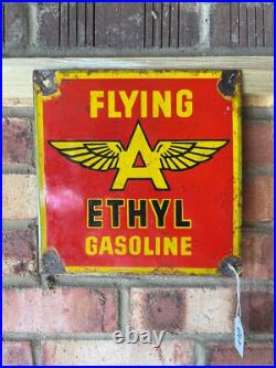 Vintage Flying A Ethyl gasoline enamel sign Vintage Flying A Ethyl gasoline enamel sign