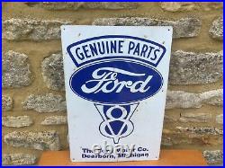 Vintage Ford Genuine Parts Enamel Sign