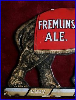 Vintage Fremlins Ale Enamel Elephant Extremely Rare & Hard To Find