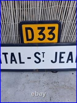Vintage French 1970s Metal Enamel Hospital Street Road Sign