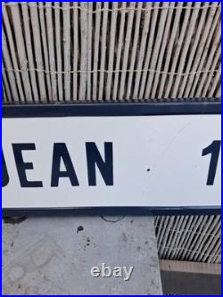 Vintage French 1970s Metal Enamel Hospital Street Road Sign