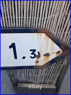 Vintage French 1970s Metal Enamel Hospital Street Road Sign