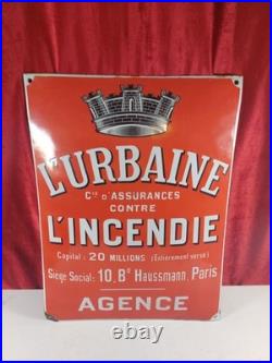 Vintage French Advertising Enamel Sign Fire Insurance