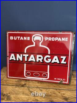 Vintage French Antargaz double sided enamel sign, 1970's