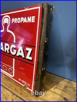 Vintage French Antargaz double sided enamel sign, 1970's